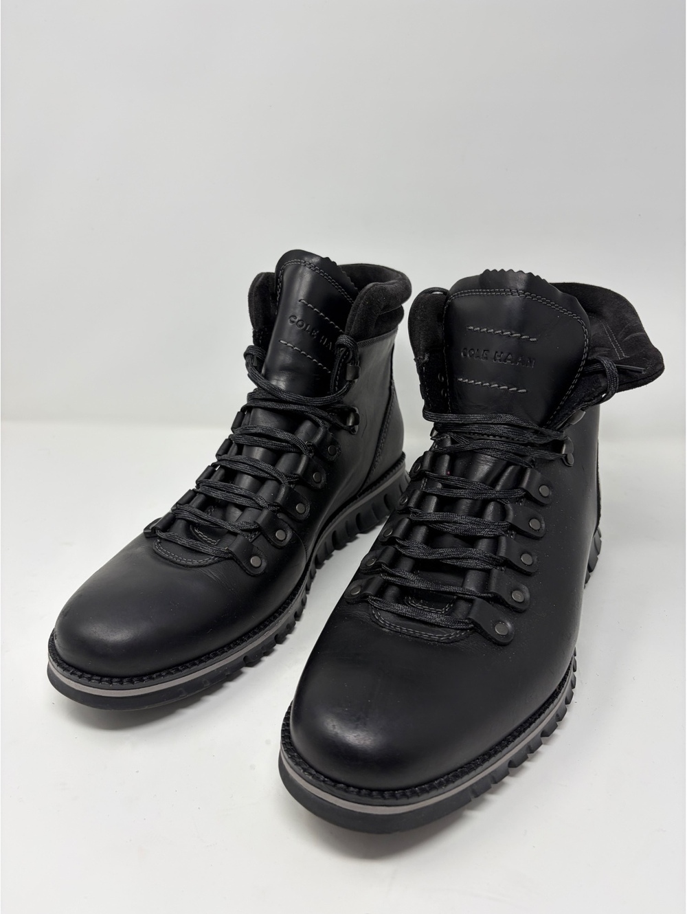 Cole Haan Men's Black Leather Hiking Boots Size 10M
